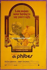 P066 ABOMINABLE DR PHIBES rare style one-sheet movie poster '71 V. Price
