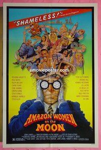 P098 AMAZON WOMEN ON THE MOON one-sheet movie poster '87 Guttenberg