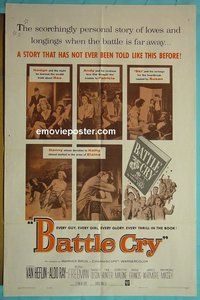 P169 BATTLE CRY one-sheet movie poster R60 Van Heflin, Tab Hunter