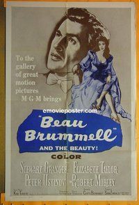 P181 BEAU BRUMMELL one-sheet movie poster R62 Liz Taylor, Granger