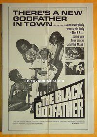 P226 BLACK GODFATHER 1sh R1970s the FBI, foxy chicks and the Mafia want his body!