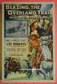 P242 BLAZING THE OVERLAND TRAIL Chap 9 one-sheet movie poster '56 serial