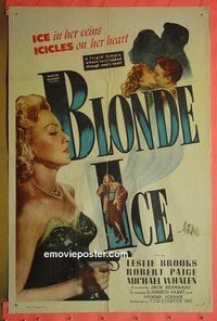P249 BLONDE ICE one-sheet movie poster '48 bad girl film noir!