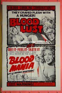 P252 BLOOD LUST/BLOOD MANIA one-sheet movie poster '70s blood curdling!