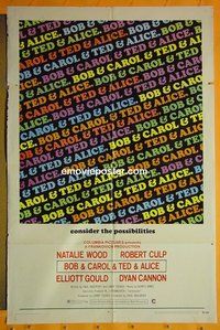 P262 BOB & CAROL & TED & ALICE one-sheet movie poster '69 Wood