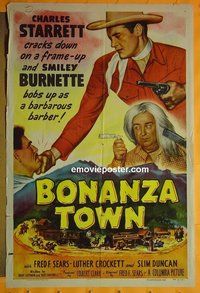 P267 BONANZA TOWN one-sheet movie poster '51 Charles Starrett, Burnette