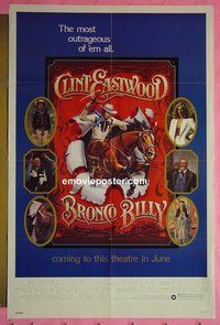 P292 BRONCO BILLY advance one-sheet movie poster '80 Clint Eastwood,Locke