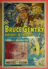 P296 BRUCE GENTRY DAREDEVIL OF THE SKIES Chap 10 one-sheet movie poster '49