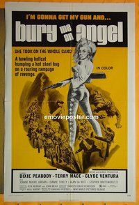 P310 BURY ME AN ANGEL one-sheet movie poster '71 bad girl biker!