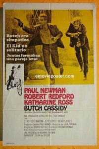 P314 BUTCH CASSIDY & THE SUNDANCE KID Spanish one-sheet movie poster '69