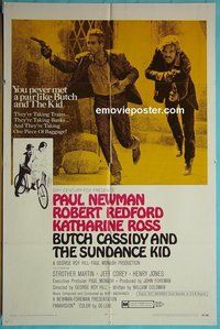 P316 BUTCH CASSIDY & THE SUNDANCE KID style B one-sheet movie poster '69