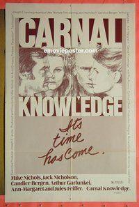 P338 CARNAL KNOWLEDGE one-sheet movie poster R78 Jack Nicholson