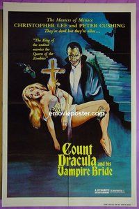 P437 SATANIC RITES OF DRACULA 1sh 1978 great artwork of Count Dracula & his Vampire Bride!