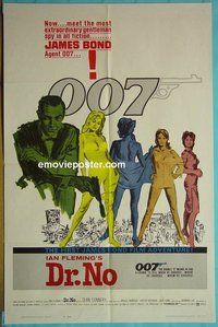 P524 DR. NO yellow smoke 1sh '62 Sean Connery is extraordinary gentleman spy James Bond 007!