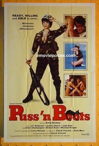 Q415 PUSS 'N BOOTS one-sheet movie poster '83 military sex!