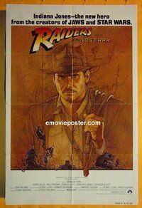 Q434 RAIDERS OF THE LOST ARK int'l style one-sheet movie poster '81 Ford