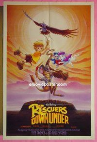 Q449 RESCUERS DOWN UNDER one-sheet movie poster '90 Disney