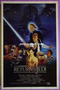 Q455 RETURN OF THE JEDI style B int'l one-sheet movie poster '83 Lucas