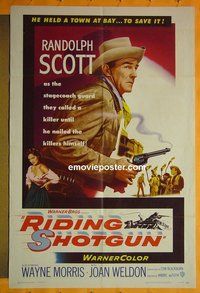 Q463 RIDING SHOTGUN one-sheet movie poster '54 Randolph Scott