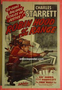 Q475 ROBIN HOOD OF THE RANGE one-sheet movie poster '43 Starrett