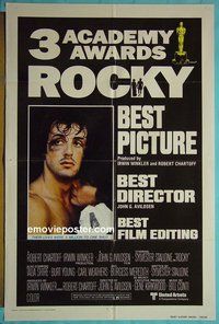 Q478 ROCKY rare style! one-sheet movie poster '77 Sylvester Stallone
