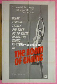 Q487 ROOM OF CHAINS one-sheet movie poster '72 sex horror!