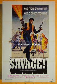 Q506 SAVAGE one-sheet movie poster '73 wild blaxploitation!!