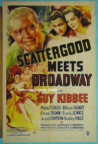 Q518 SCATTERGOOD MEETS BROADWAY one-sheet movie poster '41 Kibbee