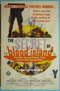 Q536 SECRET OF BLOOD ISLAND one-sheet movie poster '65 Hammer