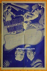 Q560 SHERLOCK HOLMES one-sheet movie poster '50s Basil Rathbone