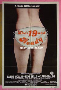 Q561 SHE'S 19 & READY one-sheet movie poster '80 for anything!