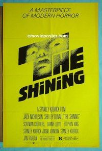 Q562 SHINING re-strike 1sh '80s Stephen King & Stanley Kubrick, Jack Nicholson, Saul Bass art!