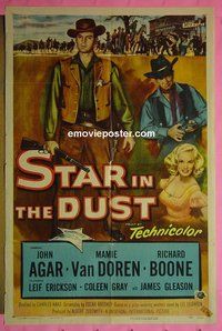 Q625 STAR IN THE DUST one-sheet movie poster '56 John Agar, Van Doren