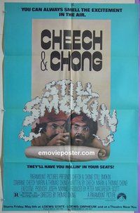 Q642 STILL SMOKIN' adv premier one-sheet movie poster '83 Cheech & Chong
