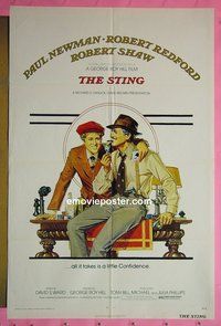 Q643 STING one-sheet movie poster '74 Robert Redford, Paul Newman