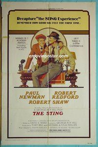 Q644 STING one-sheet movie poster R77 Robert Redford, Paul Newman