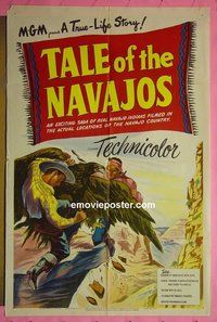 Q693 TALE OF THE NAVAJOS one-sheet movie poster '48 wild image!