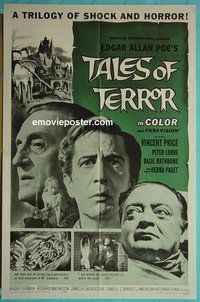 Q694 TALES OF TERROR one-sheet movie poster '62 Peter Lorre, Vincent Price