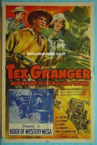 Q715 TEX GRANGER Chap 2 one-sheet movie poster '47 western serial!
