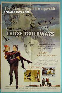 Q740 THOSE CALLOWAYS one-sheet movie poster '65 Walt Disney