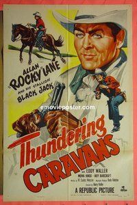 Q745 THUNDERING CARAVANS one-sheet movie poster '52 Rocky Lane