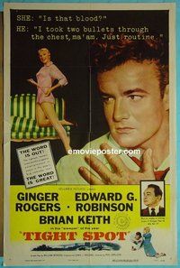 Q748 TIGHT SPOT one-sheet movie poster '55 Ginger Rogers, film noir!