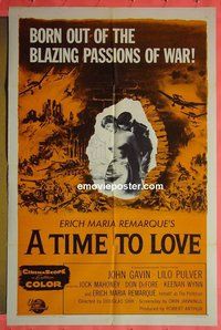 Q750 TIME TO LOVE & A TIME TO DIE one-sheet movie poster '58 Gavin