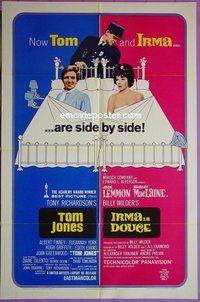 Q755 TOM JONES/IRMA LA DOUCE one-sheet movie poster '66