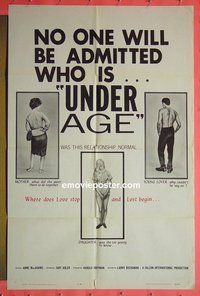 Q789 UNDER AGE one-sheet movie poster '64 too young to know!