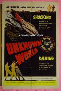 Q791 UNKNOWN WORLD one-sheet movie poster '51 sci-fi, Kellogg!