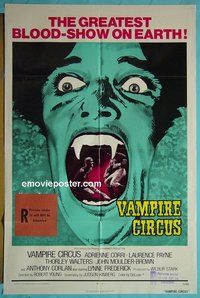 Q800 VAMPIRE CIRCUS one-sheet movie poster '72 Hammer horror!