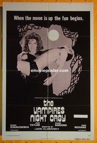 Q801 VAMPIRE'S NIGHT ORGY one-sheet movie poster '74 cool image!