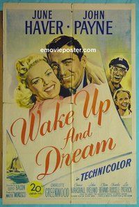 Q822 WAKE UP & DREAM one-sheet movie poster '46 June Haver, Payne