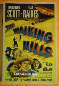 Q825 WALKING HILLS one-sheet movie poster '49 Randolph Scott